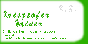 krisztofer haider business card